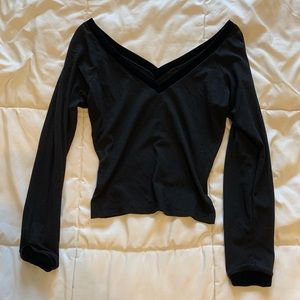 Sheer Vneck long sleeve